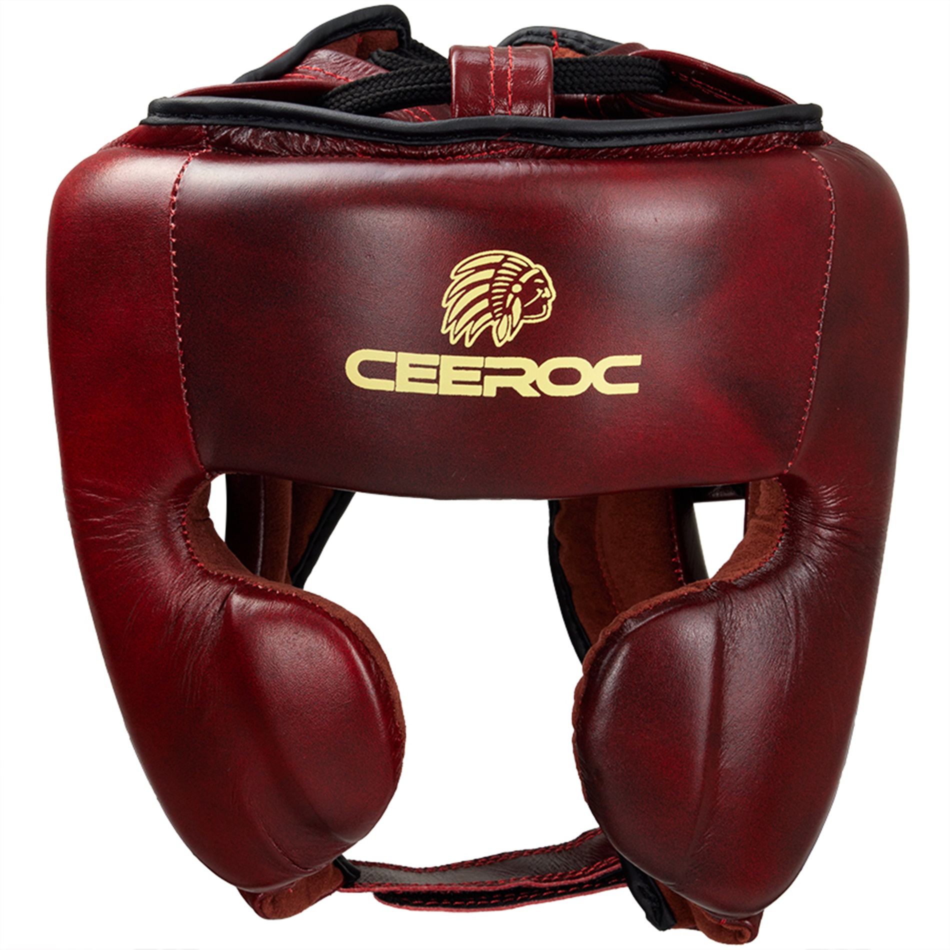 CEEROC Vintage Sparring Leder Kopfschutz Red