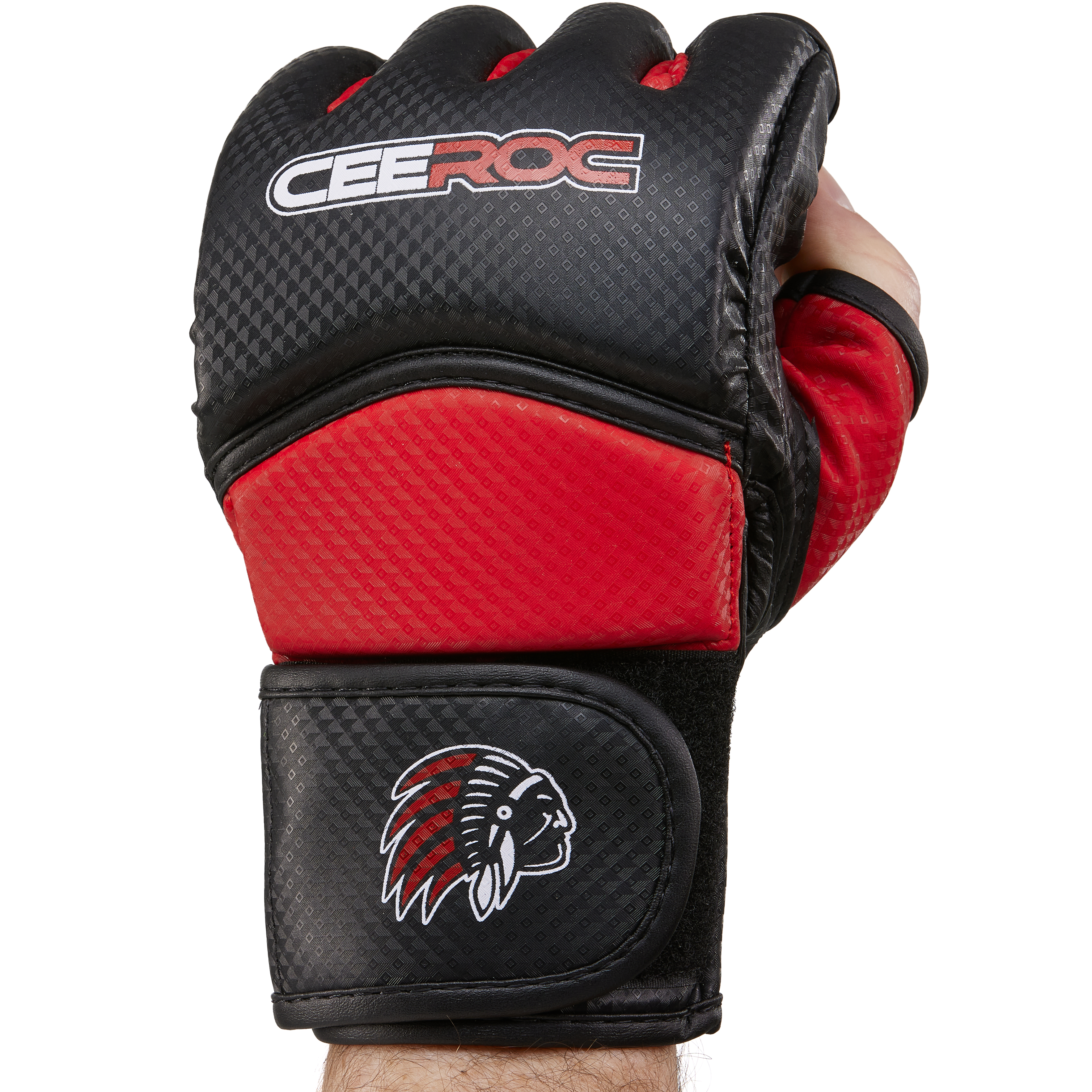 MMA Handschuhe Grant vor gekrümmt  mit Daumen - Red