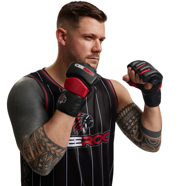 MMA Handschuhe Grant vor gekrümmt  mit Daumen - Red