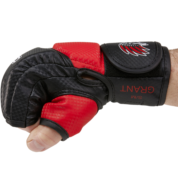 MMA Handschuhe Grant vor gekrümmt  mit Daumen - Red